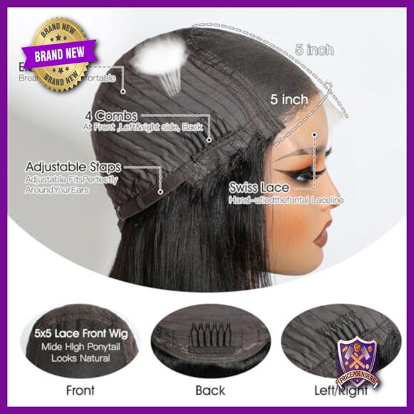 Brazilian Human Hair Wig 22 Inch HD Lace Closure Glueless Pre Plucked main image 4